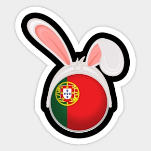 happy easter Portugal bunny ears flag cute designs Sticker